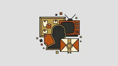 A head silhouette in front of a corkboard with pinned notes, a television set, and a wax-sealed envelope.