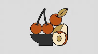 A dark bowl holds three orange cherries and a sliced fruit with a pit.