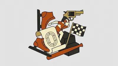 A collection of sports-related icons including a runner, ice skates, a starter pistol, a checkered flag, and a baseball bat.