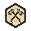 Two battle axes crossed blade-out