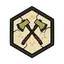 Two battle axes crossed blade-out