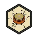 A single coin-cell battery marked with a plus sign