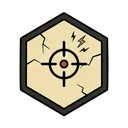 A plain crosshair sight awaiting its first mark